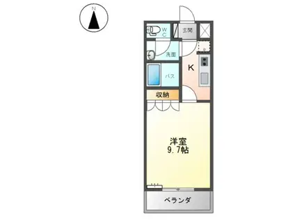 エスティール(1K/2階)の間取り写真