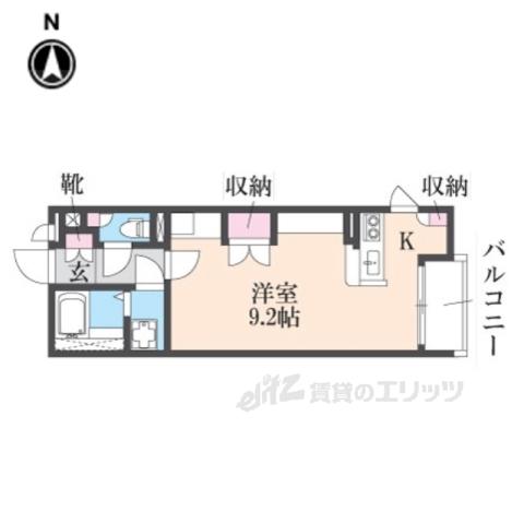 レオネクストウッド(1K/1階)の間取り写真