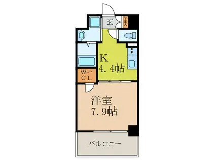 M`S COMFORT ESAKA(1K/3階)の間取り写真