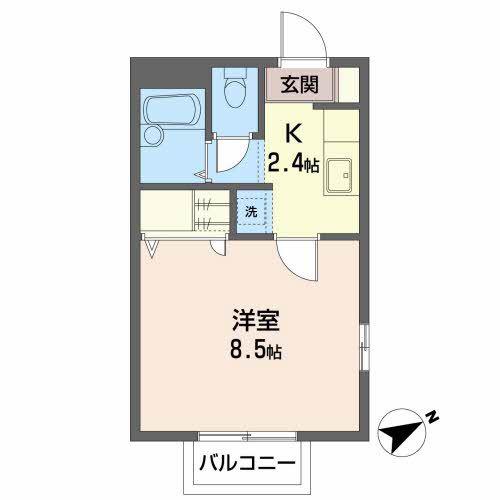 CREATE(1K/2階)の間取り写真