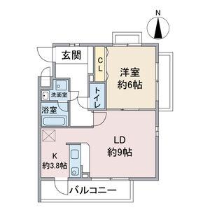 スプリング・ウェル(1LDK/1階)の間取り写真