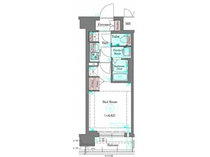 プラシード京都(1K/8階)の間取り写真