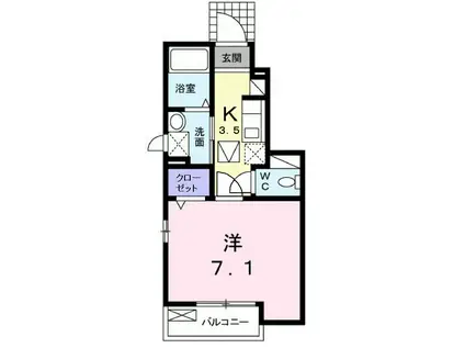 マイ ディア II(1K/1階)の間取り写真