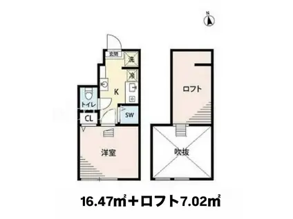 トーレスハウス(1K/1階)の間取り写真