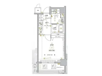 レアライズ高田馬場(1K/4階)の間取り写真