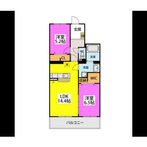 GRAN GRACE久留米南II(2LDK/4階)の間取り写真