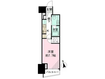 パークリュクス新宿御苑前MONO(1K/5階)の間取り写真