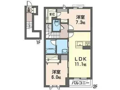 LA LUCE 大宮(2LDK/2階)の間取り写真