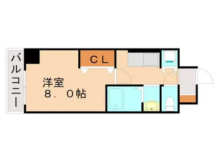 ヒット馬借テラス(1K/4階)の間取り写真