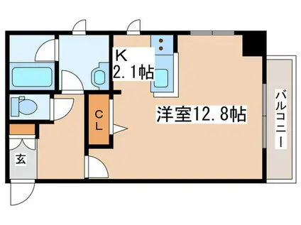 中鉱ビル(1K/7階)の間取り写真