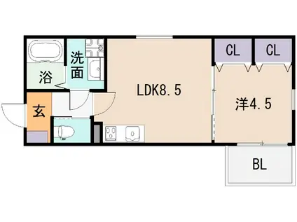コラッジオ衣摺(1LDK/3階)の間取り写真