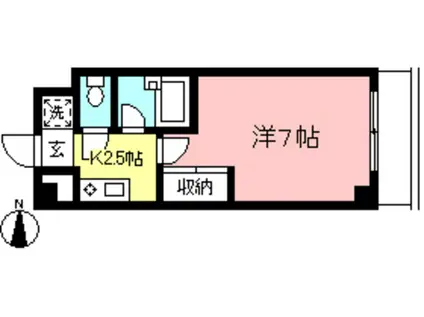 フローレス山田(1K/4階)の間取り写真