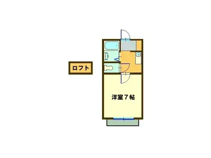 マリオ南若松(1K/2階)の間取り写真