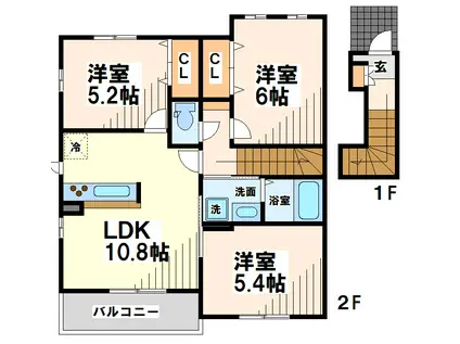 カーサプラシード 専任媒介(3LDK/2階)の間取り写真