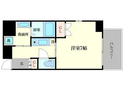 エイペックス京町堀(1K/6階)の間取り写真