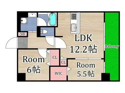 アルバグランデ(2LDK/4階)の間取り写真