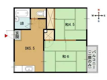 コーポ西村(2DK/2階)の間取り写真