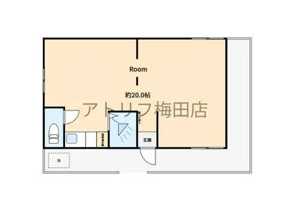CLEAR FUKUSHIMA A棟(ワンルーム/4階)の間取り写真