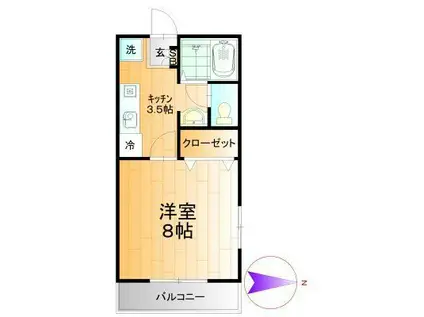 パレシオン(1K/3階)の間取り写真