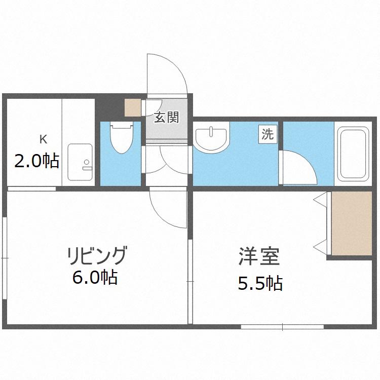 スノーチャイルド(1LDK/3階)の間取り写真