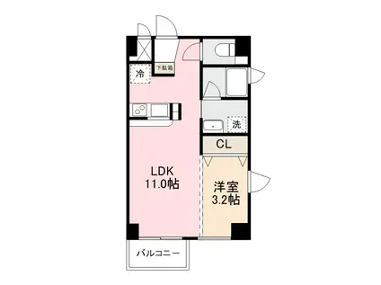 CORRIDOR西内町(1LDK/8階)の間取り写真