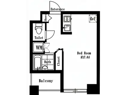 シンシア銀座イースト(ワンルーム/10階)の間取り写真