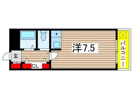びはーらせいわI(ワンルーム/4階)の間取り写真