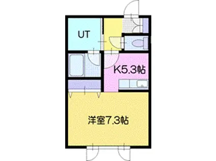 厚別西1-1アパート(1K/2階)の間取り写真
