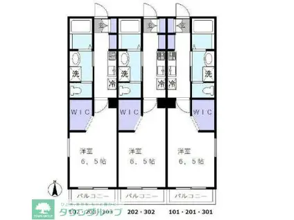 LEGARE北小岩(1K/3階)の間取り写真