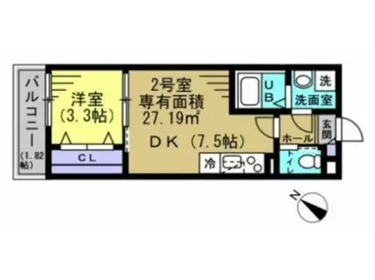 AJ幕張本郷ノースII(1DK/2階)の間取り写真