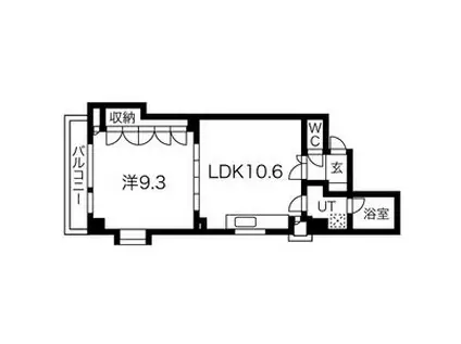 リバーパークヴィレッジ(1LDK/4階)の間取り写真