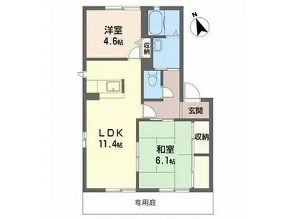 シャーメゾンTOMAMI A棟(2LDK/1階)の間取り写真