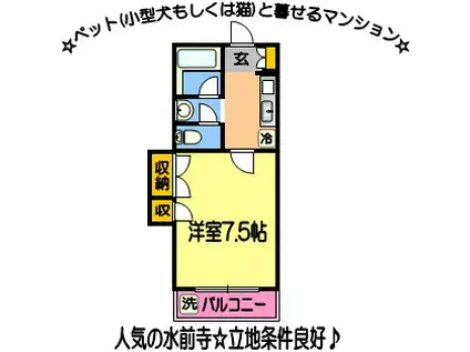 ラフォーレ13番館(1K/2階)の間取り写真