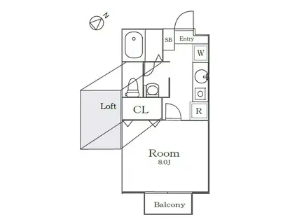 セジュール南柏1(1K/2階)の間取り写真