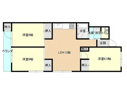 牛田コータース(3LDK/4階)の間取り写真