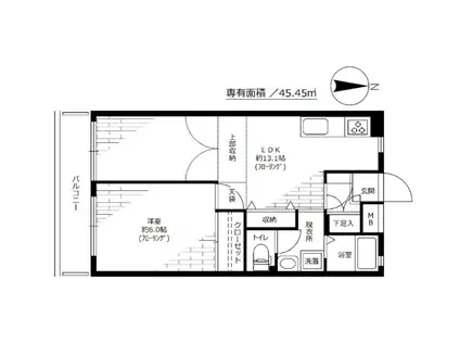 自由が丘センチュリー 3C(1LDK/3階)の間取り写真