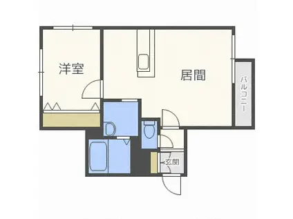 シュクレ(1LDK/2階)の間取り写真