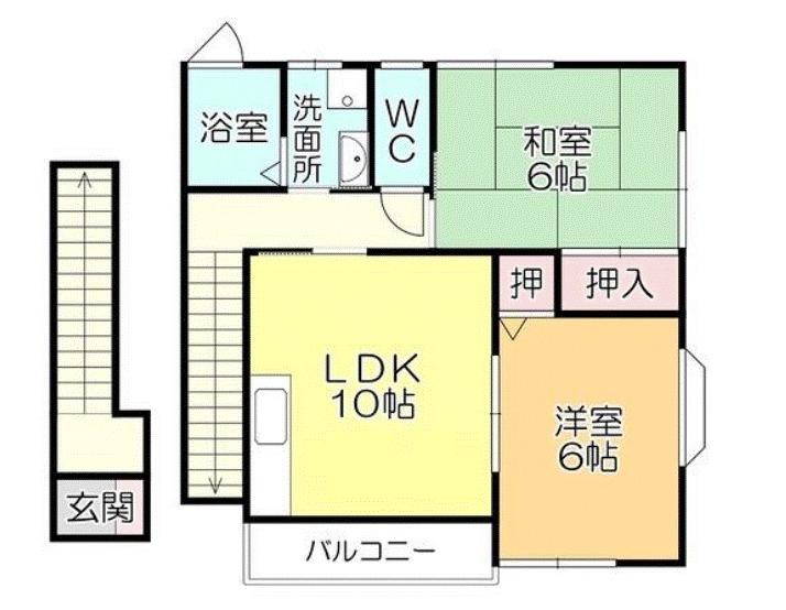明星ガーデンハイツ(2LDK/2階)の間取り写真