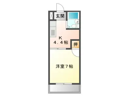 メゾン江戸橋(1K/2階)の間取り写真