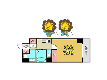 リバティ京橋イースト(1K/2階)の間取り写真