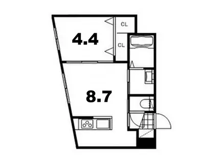 HORSE WIN18(1LDK/4階)の間取り写真
