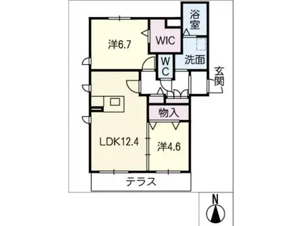 グレースハウス(2LDK/1階)の間取り写真
