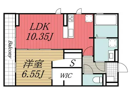 ソル ド レーヴ アッシュ(1SLDK/2階)の間取り写真