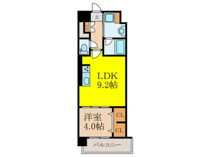 GALLERIA VILLA 中央通I(1LDK/2階)の間取り写真
