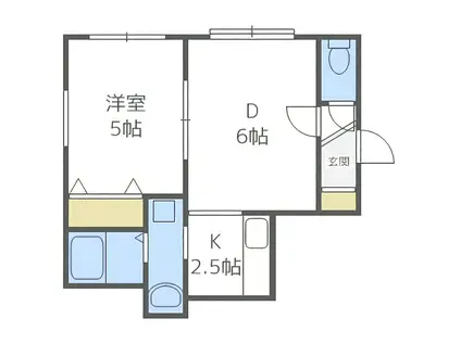 イコル栄通(1LDK/2階)の間取り写真