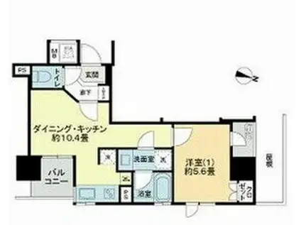 ザ・ライオンズ定禅寺タワー(1LDK/6階)の間取り写真