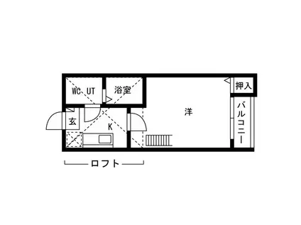 タウンコート高畑(1K/2階)の間取り写真