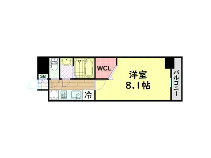 ミラージュパレス大阪PROSPER(1K/12階)の間取り写真