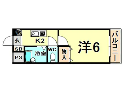 ステラハウス21(1K/2階)の間取り写真