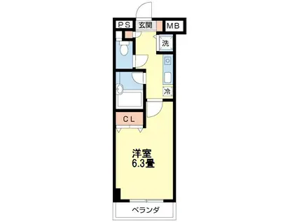 メゾン・ド・ブラン(1K/2階)の間取り写真